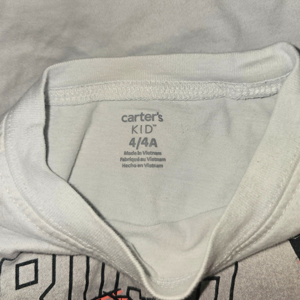 Carter's Graphic T-Shirt Boys 4/4A‎ Grey Ombre Excellent Crush The Game Robot - Picture 3 of 3